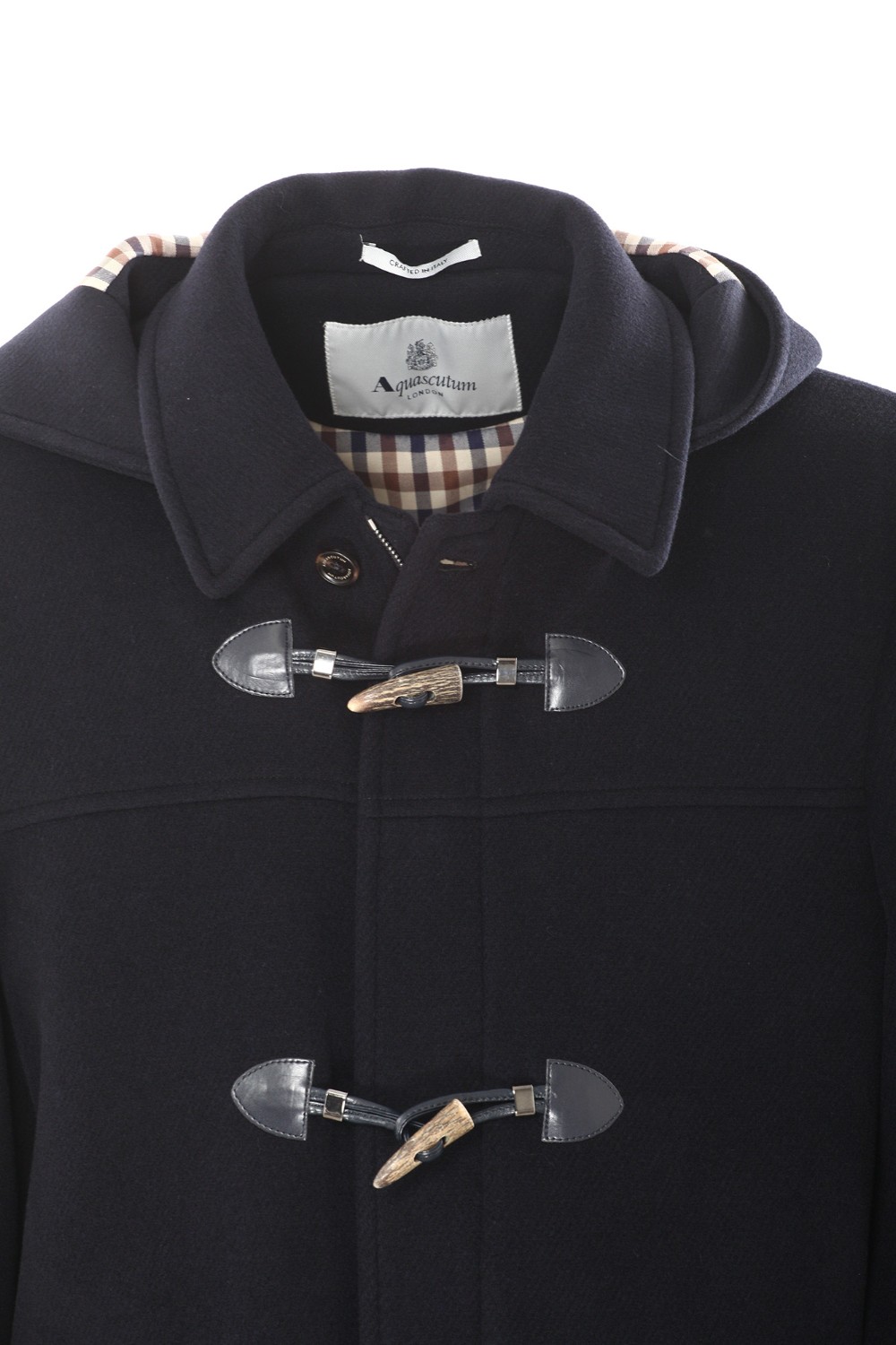 shop AQUASCUTUM Sales Montgomery: Aquascutum montgomery in misto lana.
Cappuccio asportabile.
Chiusura con zip doppio cursore e con bottone su collo. 
2 tasche a toppa con patta. 
Interno cappuccio a fantasia quadri check. 
Cintine su polsi.
Composizione: Lana 80%, poliammide 20%.
Made in Italy.. MONTGOMERY BA01M-55 number 3331045